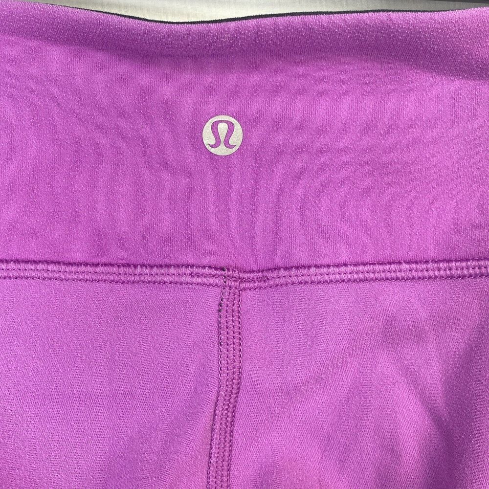 Lululemon Size 4 Wunder Under Crop Purple Black Reversible Womens  Yoga Leggings
